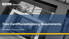 Time Card and Recordkeeping Requirements