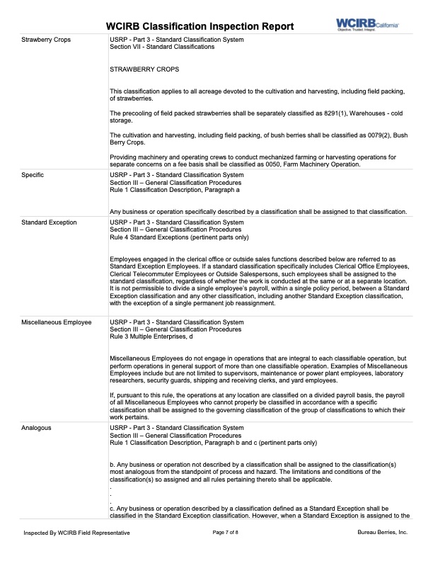 WCIRB’s freshly redesigned Inspection Report