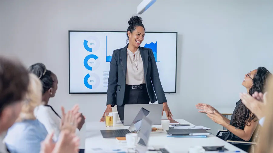 Woman giving a presentation