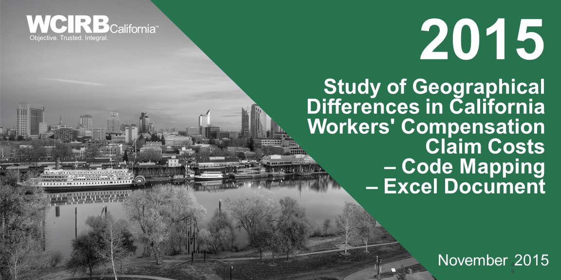 2015 Geo Study Zip Code Mapping  WCIRB California