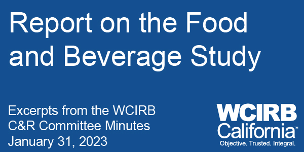 Cover - Report on the Food and Beverage Study