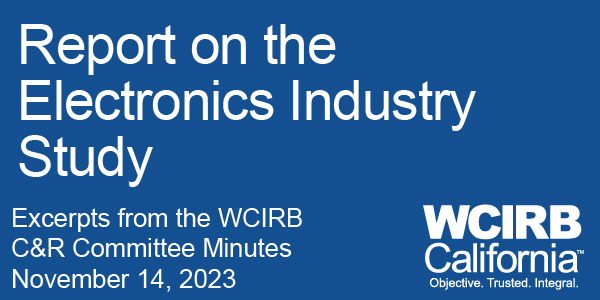 Cover - Report on the Electronics Industry Study