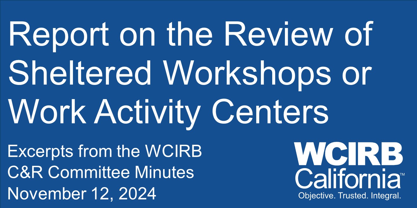 Report on the Review of Sheltered Workshops or Work Activity Centers