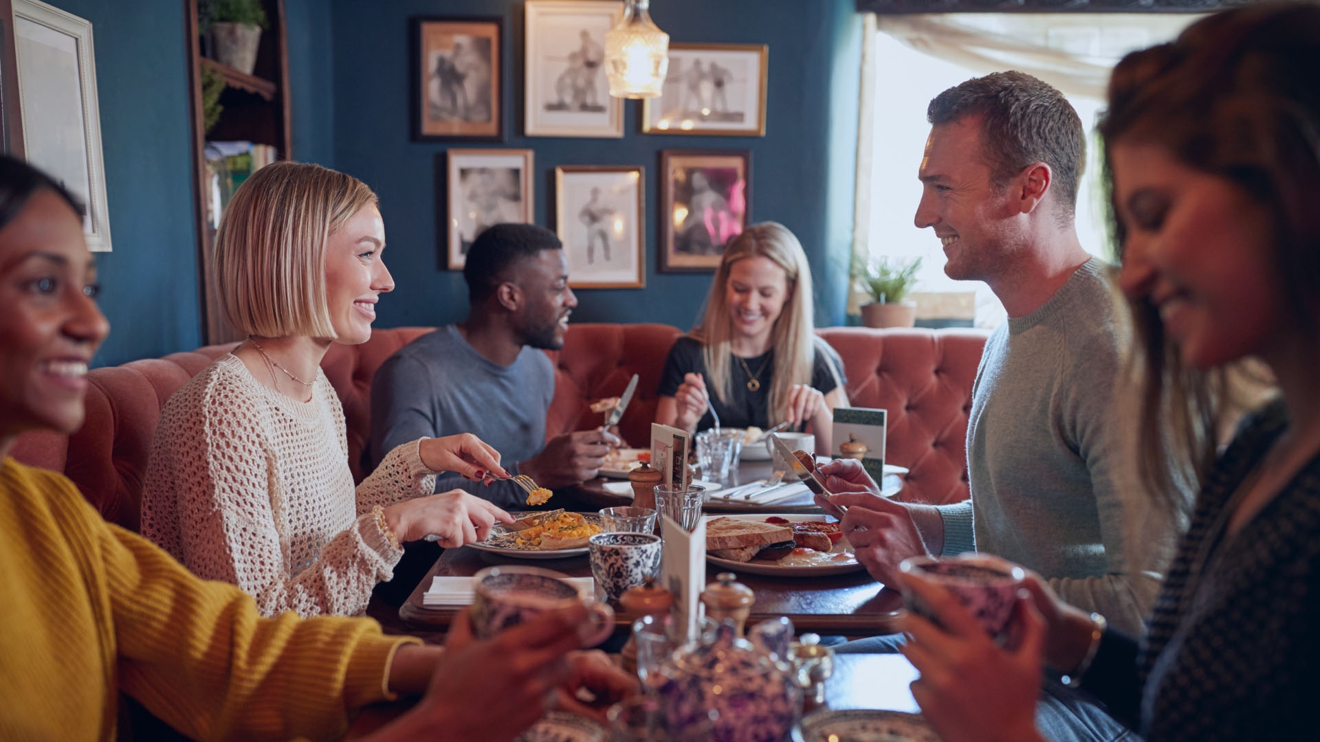 People eating in restaurant